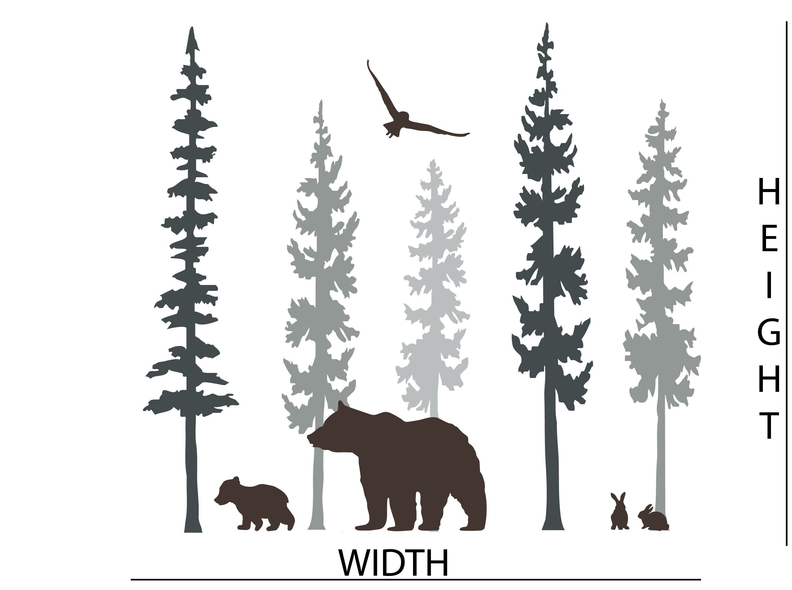 Bear Wall Decal Bear Wall Decor Tree Wall Decals Nursery Etsy