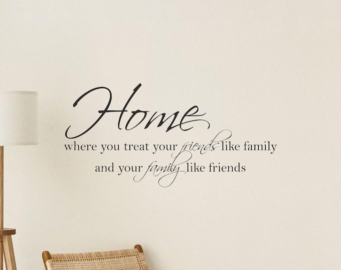 Home Wall Decal: Friends and Family Vinyl Quote
