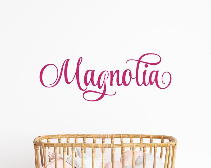 Personalized Girls Name Wall Decal: Elegant Cursive Vinyl for Nursery