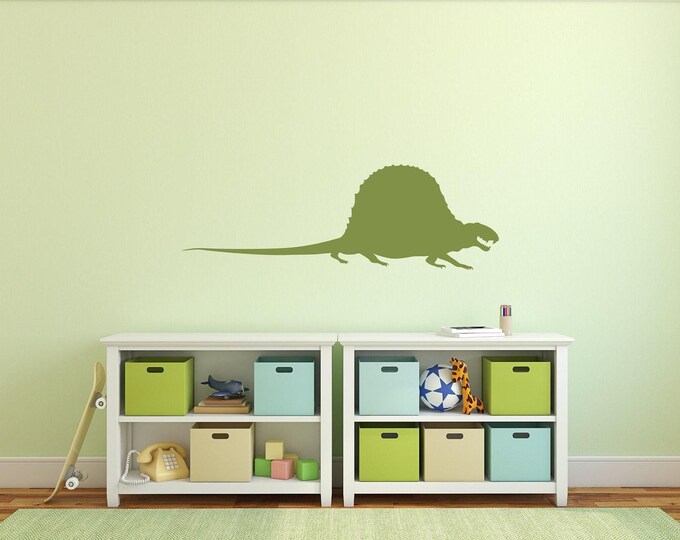 Dimetrodon Decal, Removable Matte Vinyl Dinosaur Wall Silhouette