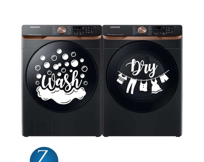 Wash and Dry Laundry Decal Set – Washer Dryer Vinyl Stickers