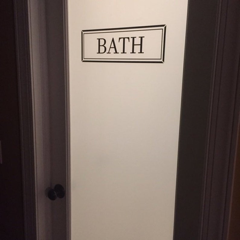 Bath Door Sign Vinyl Decal Bathroom Door Decal D00343 Etsy