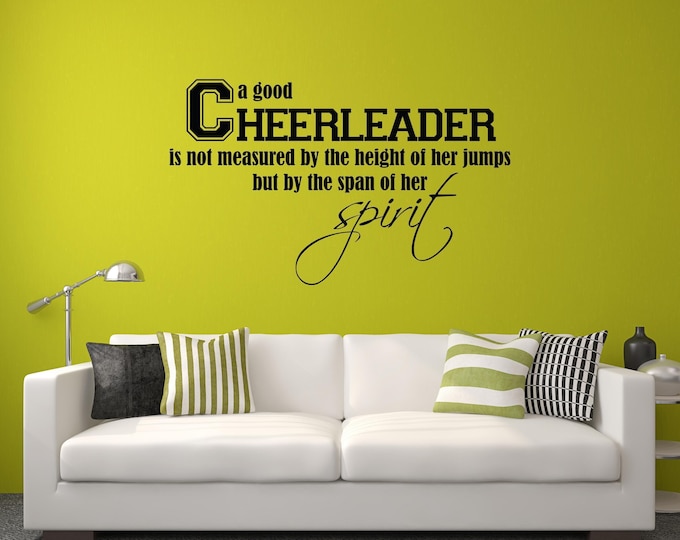 Cheerleader Wall Decal: Inspirational Spirit Quote for Girls Sports Decor