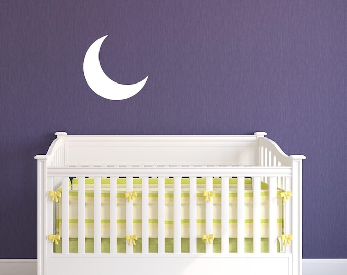 Crescent Moon Wall Decal: Nursery Night Sky Decor