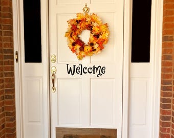 Welcome Door Decal: Front Door Lettering for Entryway Decor