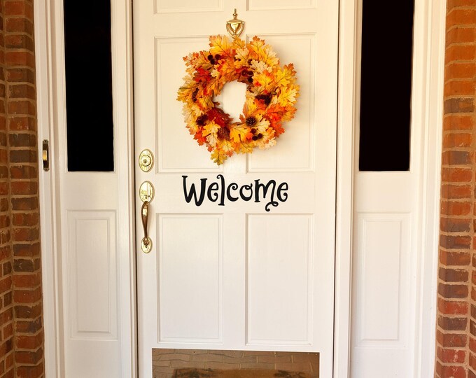 Welcome Door Decal: Front Door Lettering for Entryway Decor