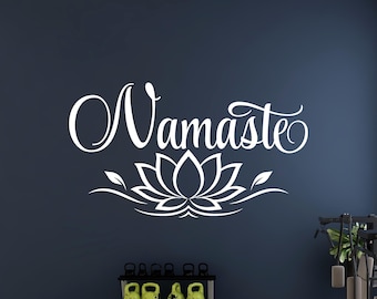 Namaste Wall Decal: Lotus Flower Accent for Yoga Room Decor