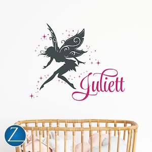 Fairy Name Wall Decal: Personalized Two-Color Vinyl Nursery Decor