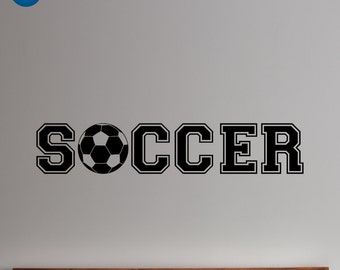 Soccer Ball Wall Decal | Soccer Wall Decor | Decals For Bedroom Walls | Sports Wall Decals | Soccer Player Wall Sticker | Kids Room Decor