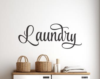 Elegant Script Laundry Room Wall Decal – Modern Farmhouse Sign