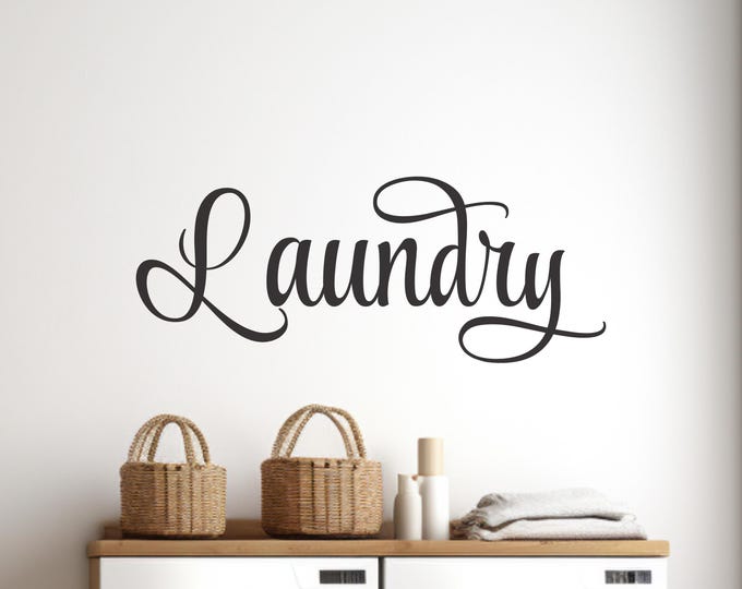 Elegant Script Laundry Room Wall Decal – Modern Farmhouse Sign