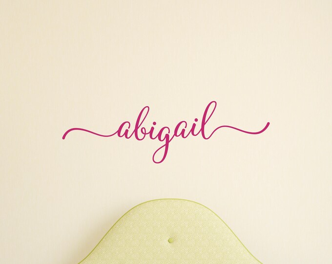 Girls Name Decal, Cursive Matte Vinyl Wall Sticker