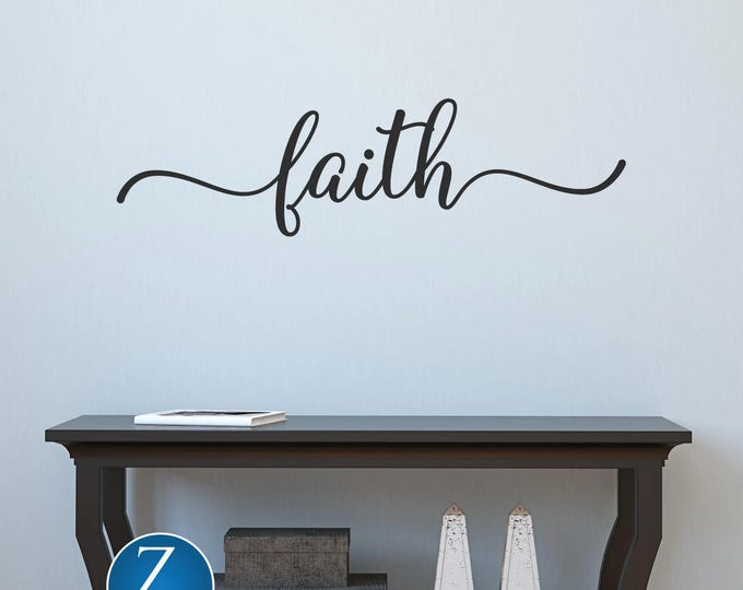 Faith Wall Decal – Script Vinyl Sticker for Religious Home Decor
