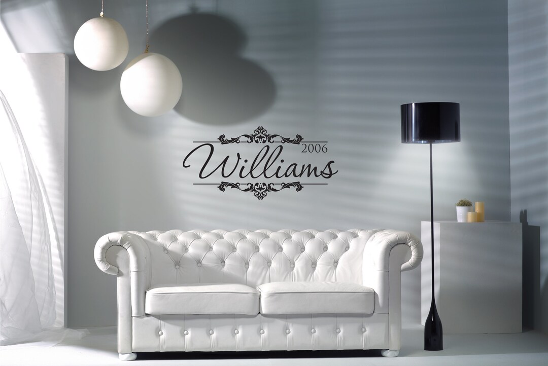 Last Name Decals Name and Est Wall Decor Wall Sticker Wall Art Living Room Decor Established