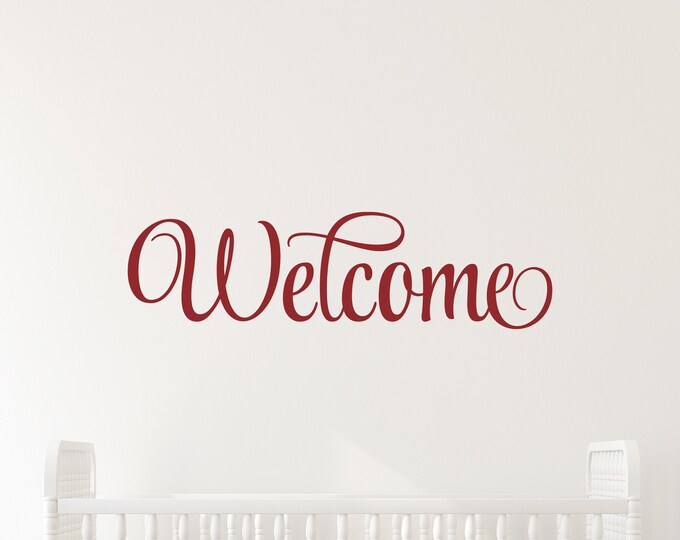 Personalized Name Decal: Red Script Vinyl Nursery Wall Art