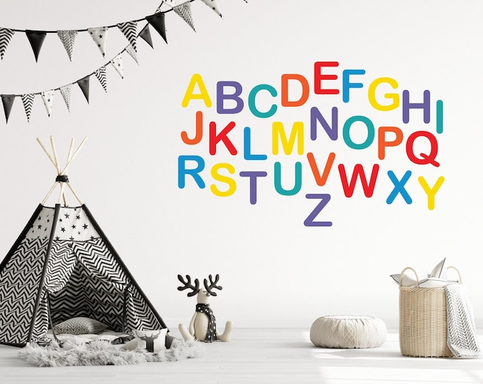 Colorful Alphabet Wall Decal: Kids Learning ABC Decor (Peel and Stick Vinyl)