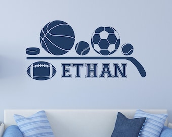 Custom Name Decal – Personalized Sports Wall Decal for Kids Room