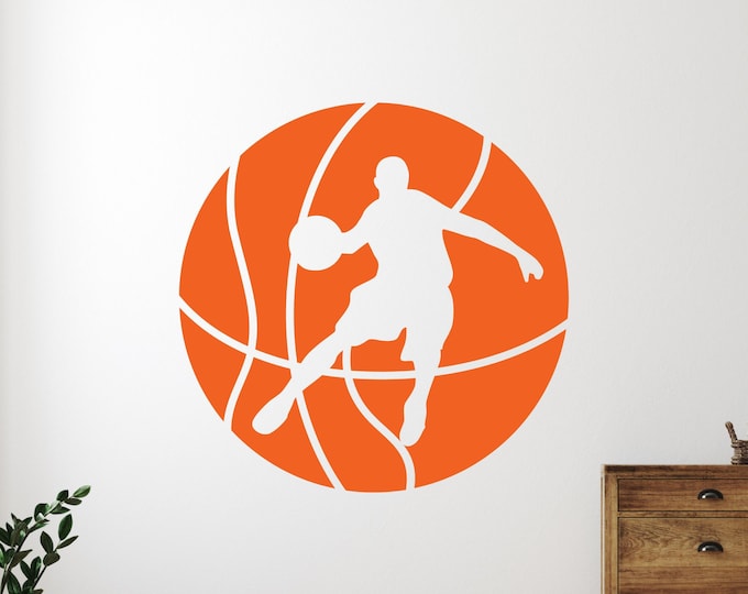Basketball Wall Decal Player Silhouette Sports Wall Art