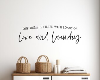 Laundry Wall Decal: Black Vinyl Love Laundry Room Quote