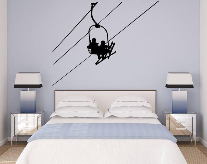 Ski Lift Decal Skiing Wall Art Winter Sports Decor
