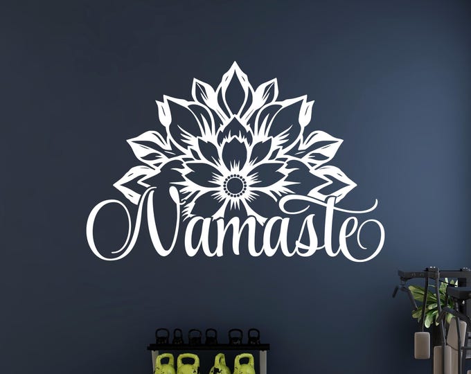 Namaste Wall Decal: Lotus Flower Design for Yoga Room Decor