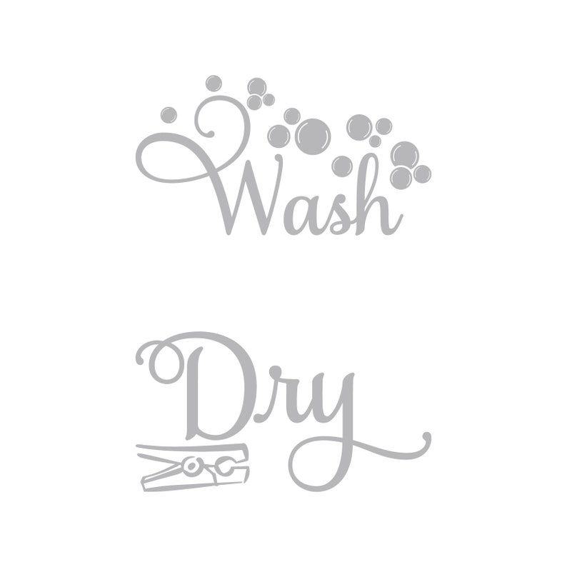 Wash and dry laundry vinyl decal laundry room decor D00388 image 2