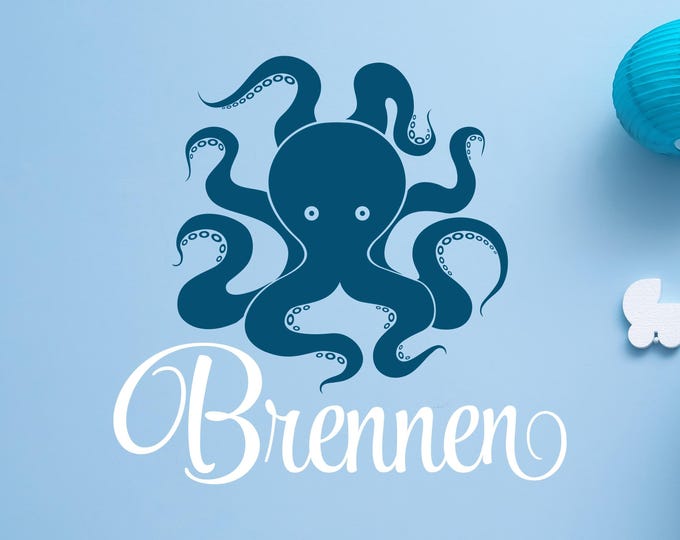 Octopus Name Decal Personalized Decal for Nursery