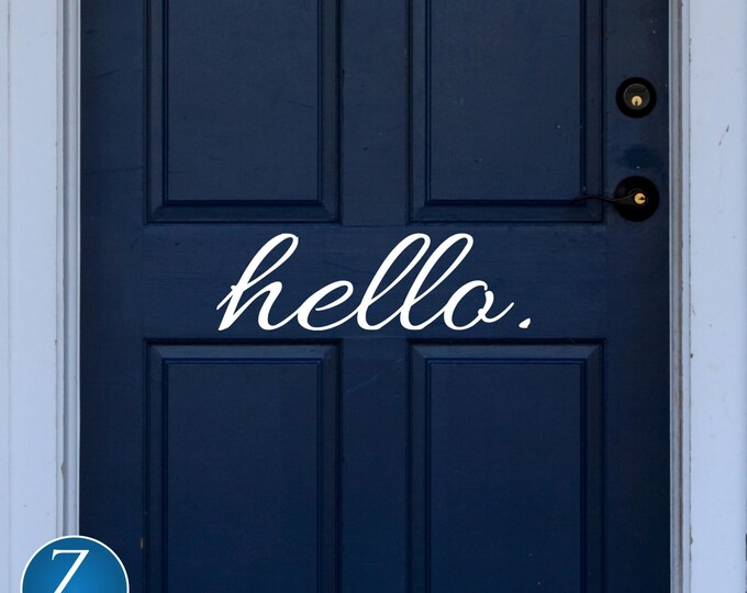 Hello Door Decal: Minimalist Vinyl Welcome Sign