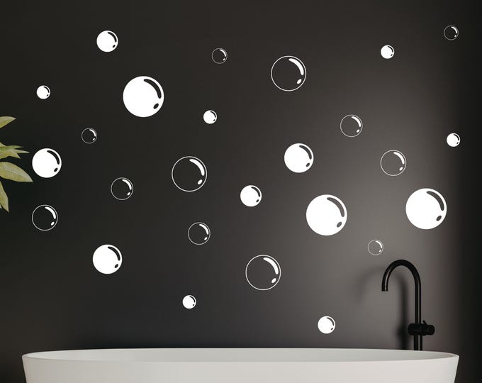 Bubble Wall Decal Set: Assorted Bath Bubbles in Multiple Sizes