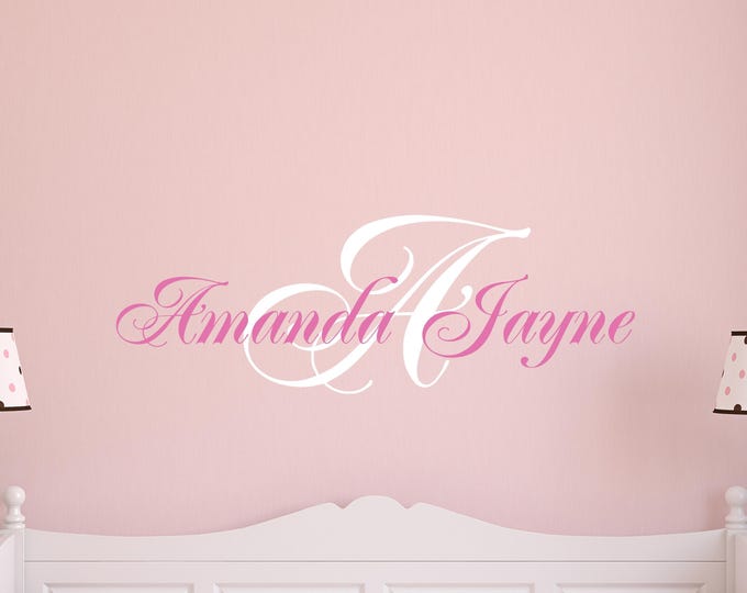 Personalized Name Wall Decal Custom Script Name Sign for Girls Room