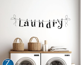 Laundry Room Wall Decal: Clothesline Vinyl Decor