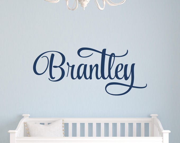 Personalized Nursery Name Decal: Large Script Baby Name Wall Design