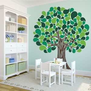 Baby room tree art decor nursery wall decal - children large tree mural decal decor D00572