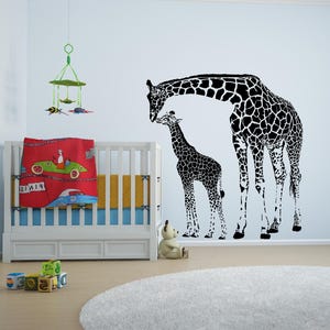 Giraffe Wall Decal: Safari Nursery Animal Art for Kids Room Wall Decor image 2