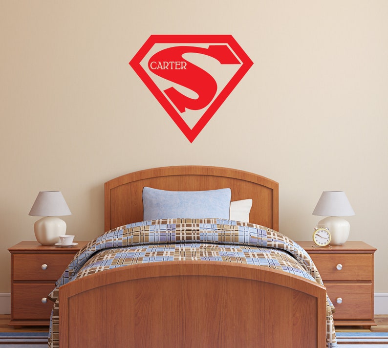 Superman Wall Art Superman Wall Decal Superman Decorations Etsy