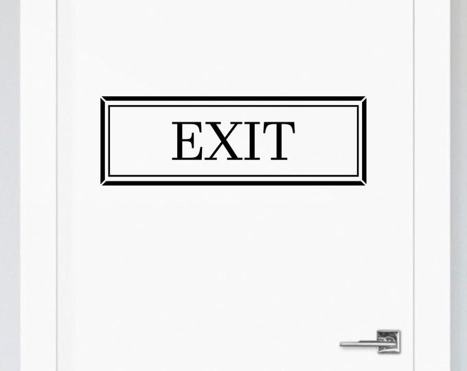 Framed Exit Door Decal: Simple Restroom Sign for Interiors