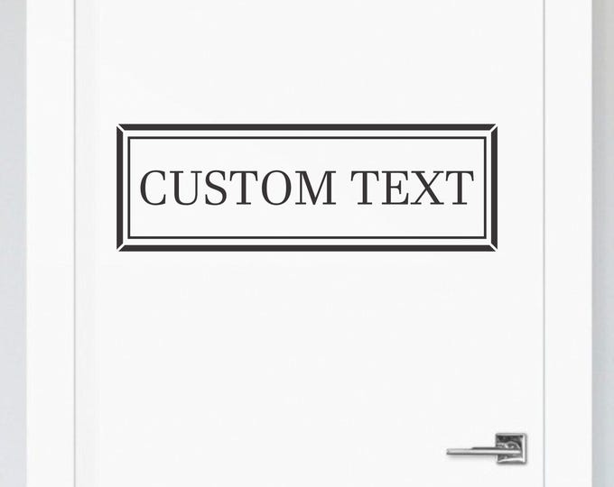 Custom Door Decal: Personalized Name or Text Sticker