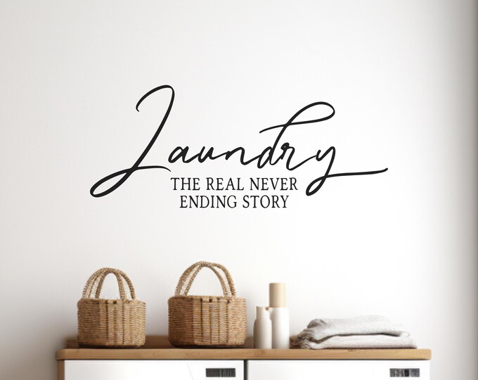 Laundry Wall Decal: Black Vinyl Quote Utility Room Decor