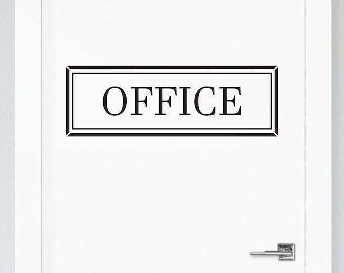 Office Door Decal: Border Frame Sign for Business Decor