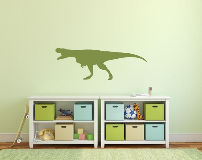 T Rex Wall Decal: Green Dinosaur Vinyl Kids Room Decor