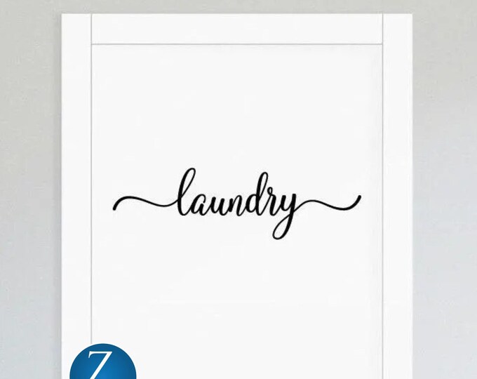 Laundry Door Decal – Simple Script Vinyl Sticker for Laundry Room