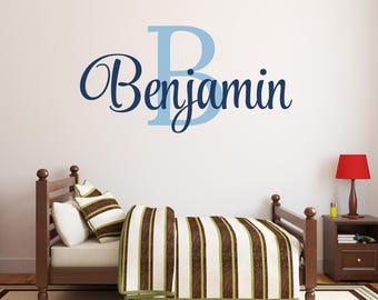 Personalized Name Wall Decal Monogram Name Sign
