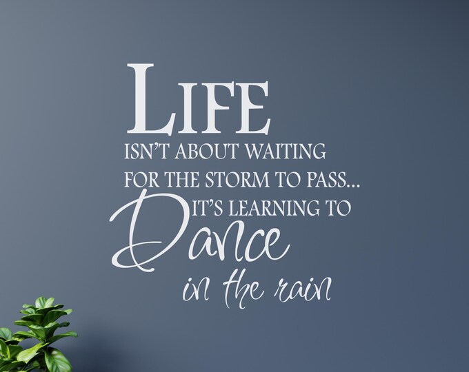 Dance Quote Wall Decal: White Vinyl Life Inspirational Decor