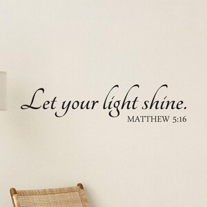 Bible Verse Decal Let Your Light Shine Matthew 5:16 - Etsy UK