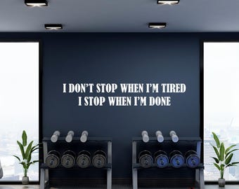Gym Motivation Wall Decal: Workout Quote for Fitness Room Decor