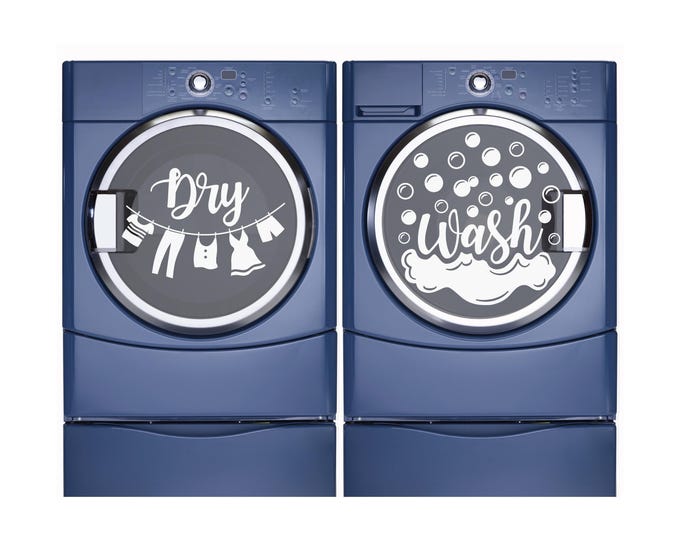 Laundry Decal Set: Wash and Dry Washer Dryer Door Decals