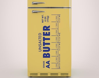 Butter Fridge Decal Vintage Grade AA Wrapper Kitchen Appliance Decal