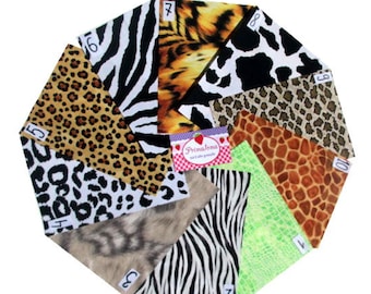 Patches "Animal Prints" choose from 10 colors- Iron-On and sew-on Applique Sheets - Design Your Own Appliqués on shirts, pillows, quilts.