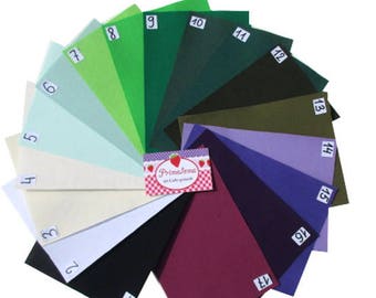 Tissu thermocollant "Unis 2" 17 coloris au choix - créez vos propres patchs - appliquez vous-même sur chemises, quilts, oreillers !