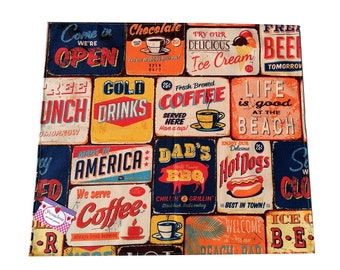 Table runner "American Pub" in square shape.